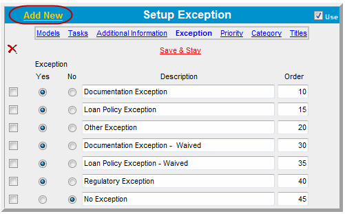Defaults Workflow Setup Exceptions